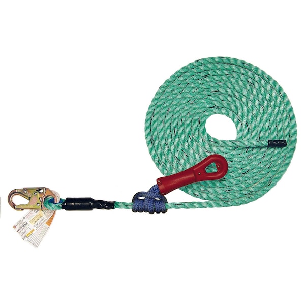 Super Anchor Safety 30ft Maxima 5/8" 3-Strand Lifeline w/Snaphook +No. 4015 SuperGrab. Retail Box 4086-30SG - main